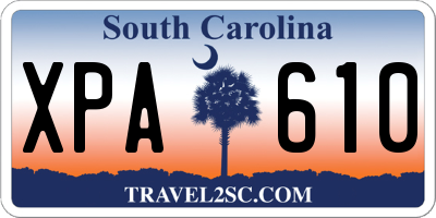 SC license plate XPA610