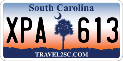 SC license plate XPA613