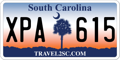 SC license plate XPA615