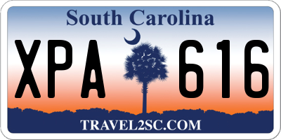 SC license plate XPA616