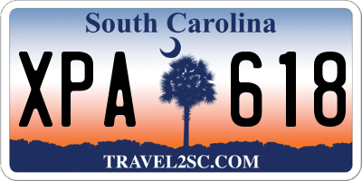 SC license plate XPA618