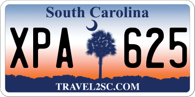 SC license plate XPA625