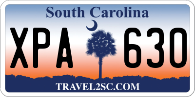 SC license plate XPA630