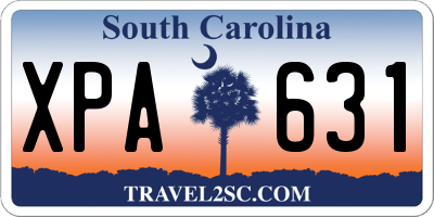 SC license plate XPA631