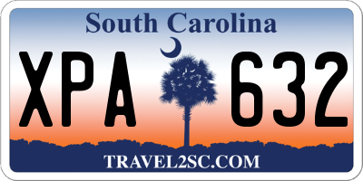 SC license plate XPA632