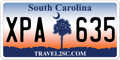 SC license plate XPA635