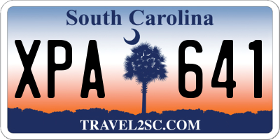 SC license plate XPA641