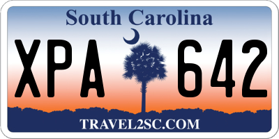 SC license plate XPA642