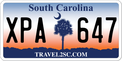SC license plate XPA647
