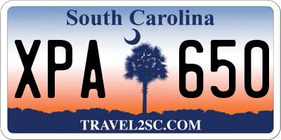 SC license plate XPA650