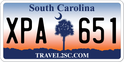 SC license plate XPA651
