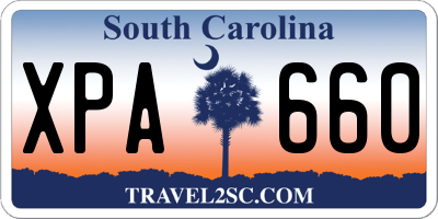 SC license plate XPA660