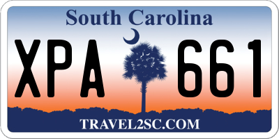 SC license plate XPA661