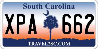 SC license plate XPA662