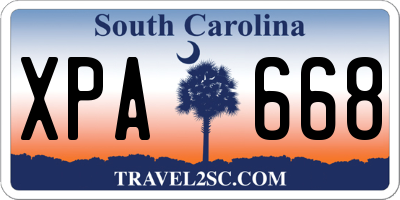 SC license plate XPA668