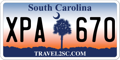 SC license plate XPA670