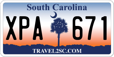 SC license plate XPA671