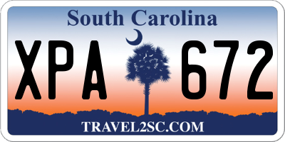 SC license plate XPA672