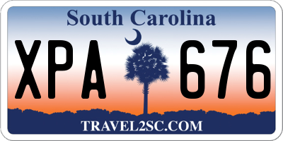 SC license plate XPA676