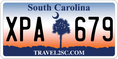 SC license plate XPA679