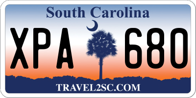 SC license plate XPA680