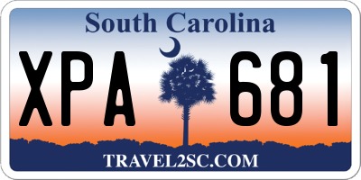 SC license plate XPA681