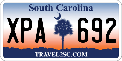 SC license plate XPA692