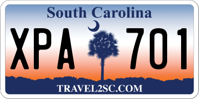 SC license plate XPA701