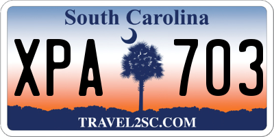 SC license plate XPA703