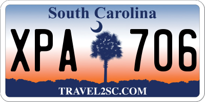 SC license plate XPA706