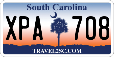 SC license plate XPA708