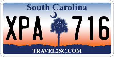 SC license plate XPA716