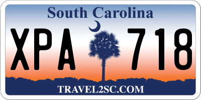 SC license plate XPA718