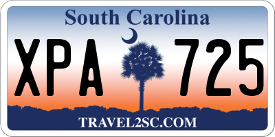 SC license plate XPA725