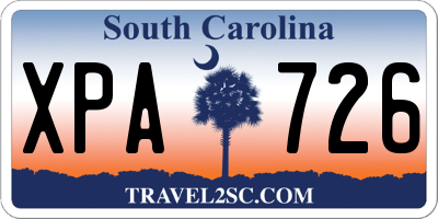 SC license plate XPA726