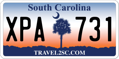SC license plate XPA731