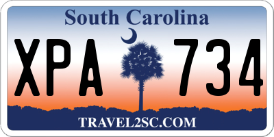 SC license plate XPA734