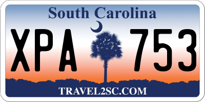 SC license plate XPA753