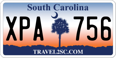 SC license plate XPA756