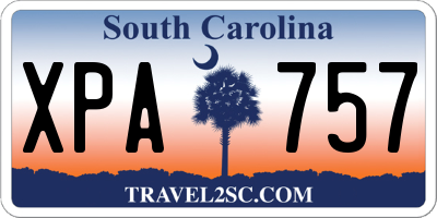 SC license plate XPA757