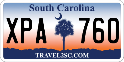 SC license plate XPA760