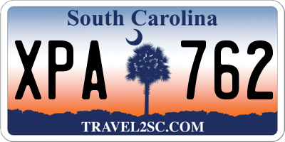 SC license plate XPA762