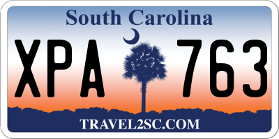 SC license plate XPA763