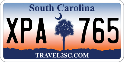 SC license plate XPA765