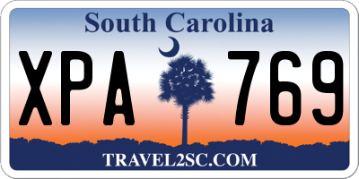 SC license plate XPA769