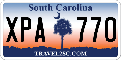 SC license plate XPA770
