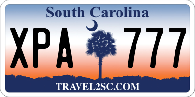 SC license plate XPA777