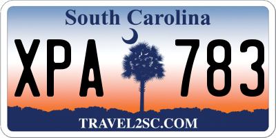 SC license plate XPA783