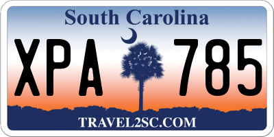 SC license plate XPA785