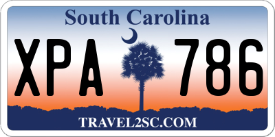 SC license plate XPA786